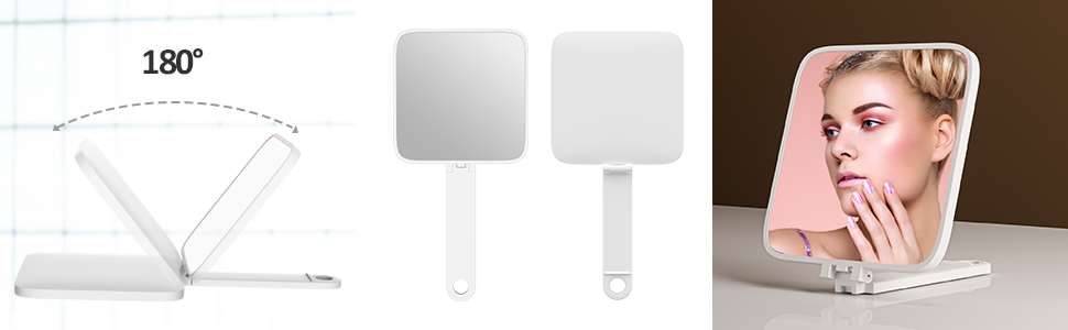 Small Hand Mirror Portable Hand Held Mirror Lash Mirror for Travel