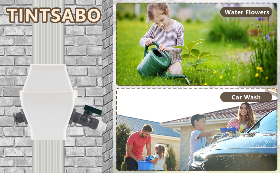 Rain Barrel Diverter, RainWater Collection System Fits for 2x3 or 3x4