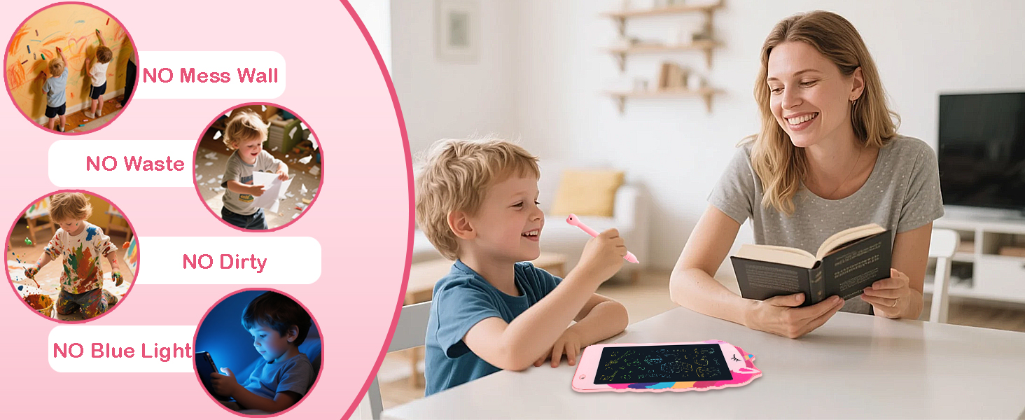 Kids using colorful doodle board