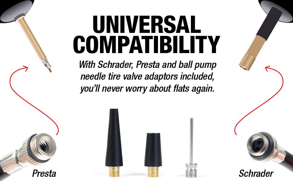 compact, stroller pump, steerling tire co, inflate inner tubes, wheels