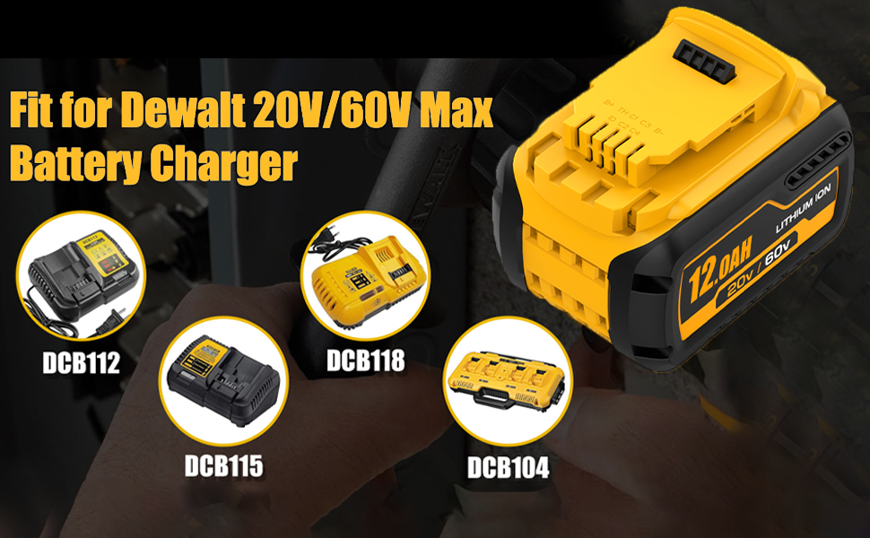 20V/60V MAX Batteries, Replace for Dewalt Battery 9.0-Ah, 2-Pack