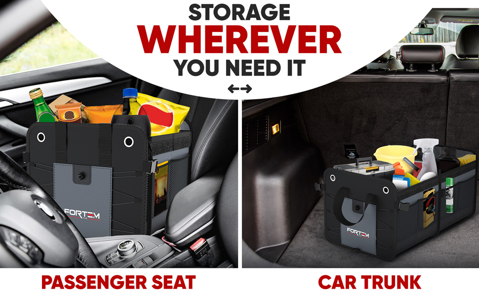 FORTEM Car Trunk Organizer, SUV Trunk Organizer, Car