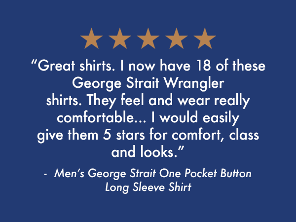 George Strait Western one pocket long sleeve shirts will help you work in style.
