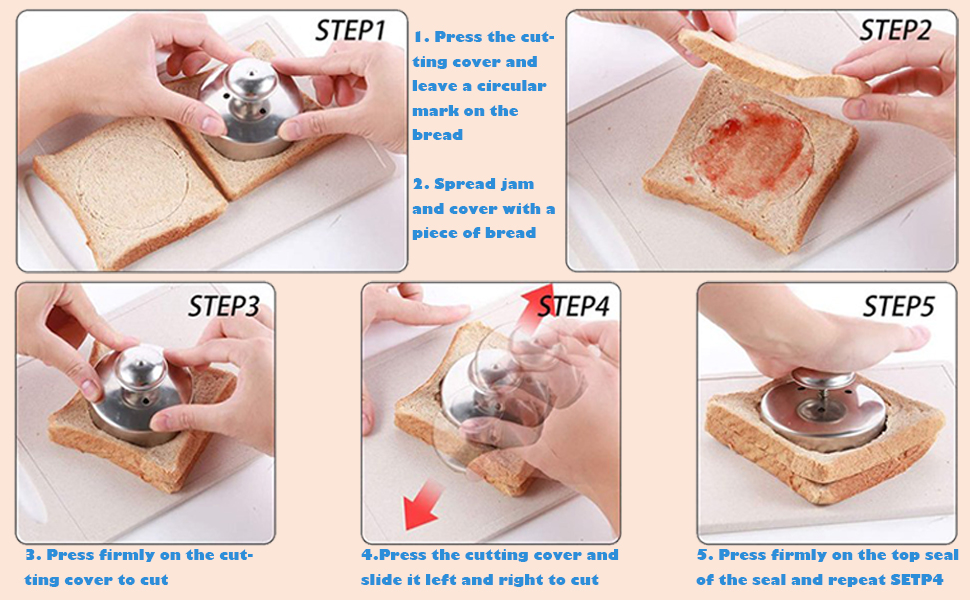 Sandwich Cutter and Sealer, Uncrustable Cutters for Kids