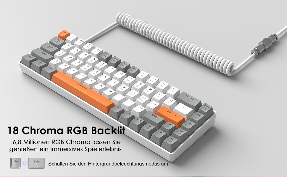 YINDIAO T8 60% Gaming-Tastatur,68 Tasten,Kompakte,Kabelgebundene ...