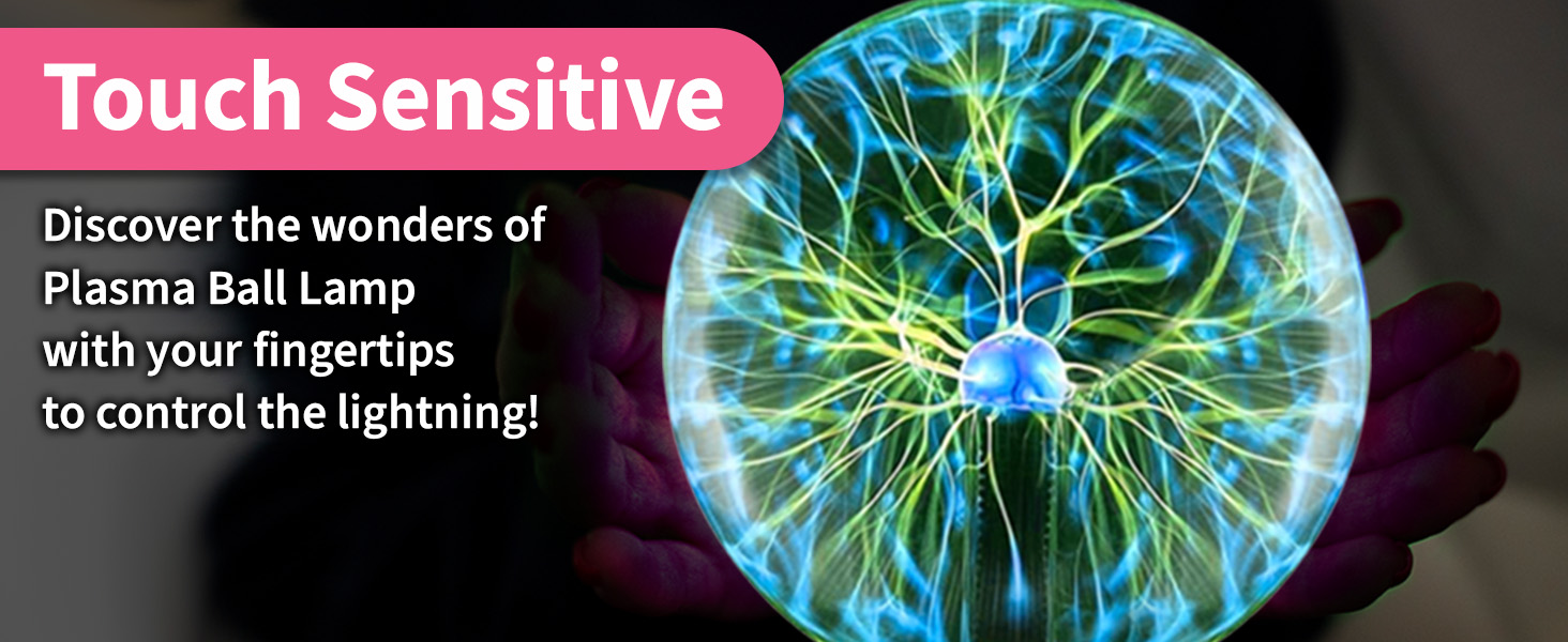 Playbees Plasma Ball Green touch sensitive discover fingertips control lightning