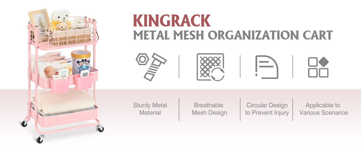 KINGRACK 3 Tier Utility Cart