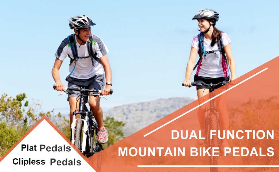 Mountain Bike Pedals Dual Function Double Sided Bike Pedal, Plat