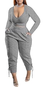 Plus Size 2 Piece Sweatsuit