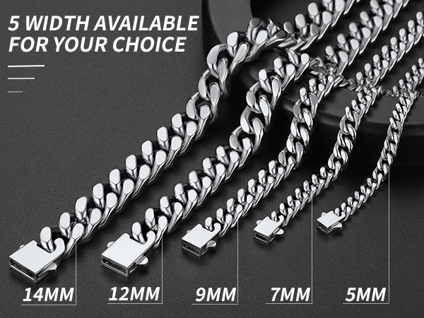 stainless steel cuban men chain necklace