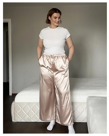 Womens Silk Satin Pajama Pants