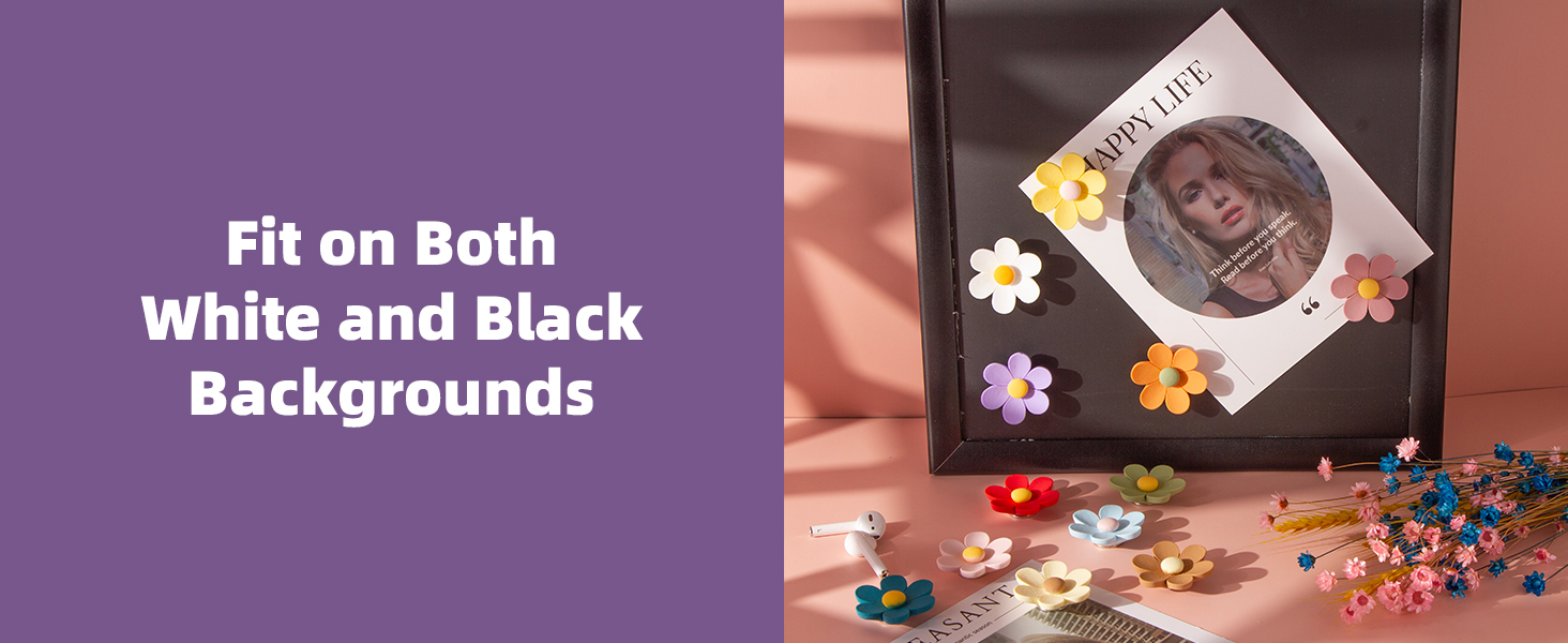 SUNURS 3D Flower Cute Fridge for Whiteboard, Funny Colorful Strong Decorative