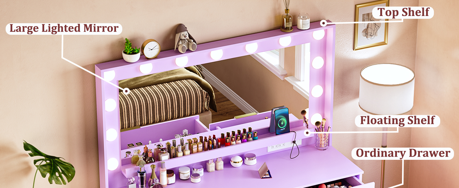 Vanity Desk with Lights