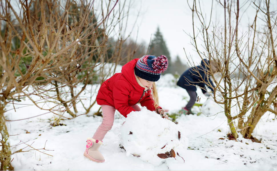 toddler boots kids winter warm plush boys girls snow