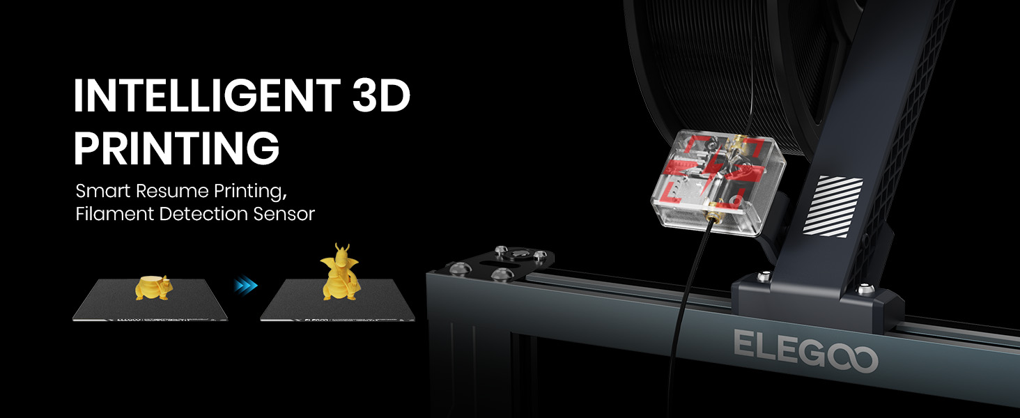smart resume printing and filament detection sensor