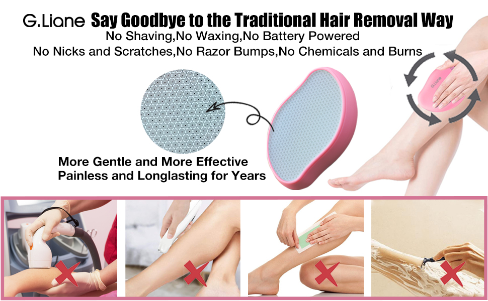 G.Liane Premium Crystal Hair Eraser,Natural Crystal Hair Remover(Rose Pink)