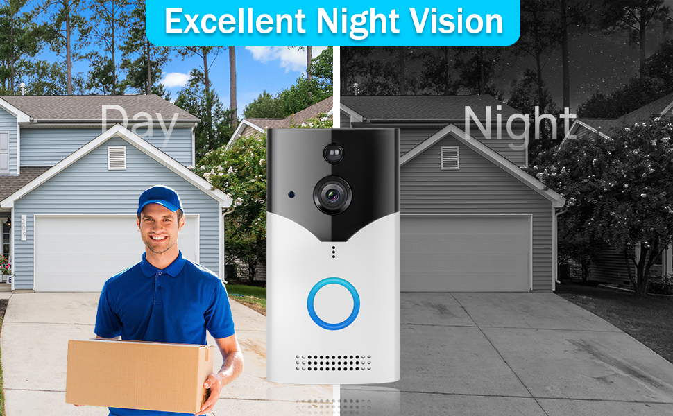 video doorbell wireless door bell home family doorbells 2.4g wifi night vision two way audio