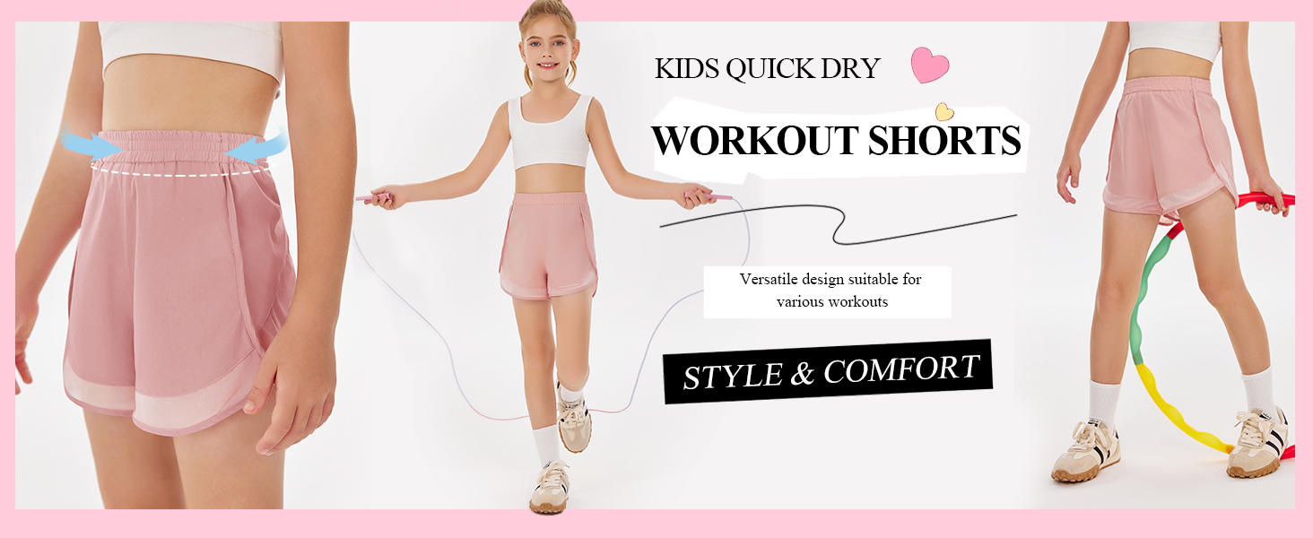 Girls High Waisted Running Shorts Quick Dry Workout Shorts Patchwork Atheltic Sports Shorts