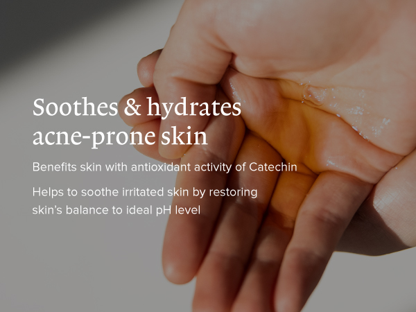 soothes and hydrates acne-prone skin