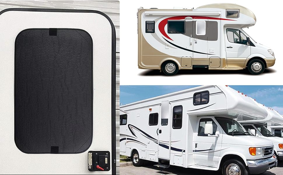 RV Door Window Shade Cover, 25 x 16”Foldable Velcro RV Blackout Window