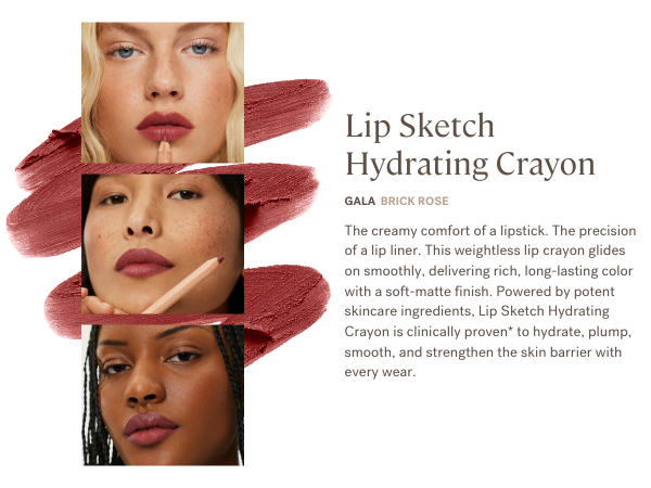 ILIA Lip Sketch Hydrating Crayon in Gala (Brick Rose): comfort of a lipstick, precision of a liner.