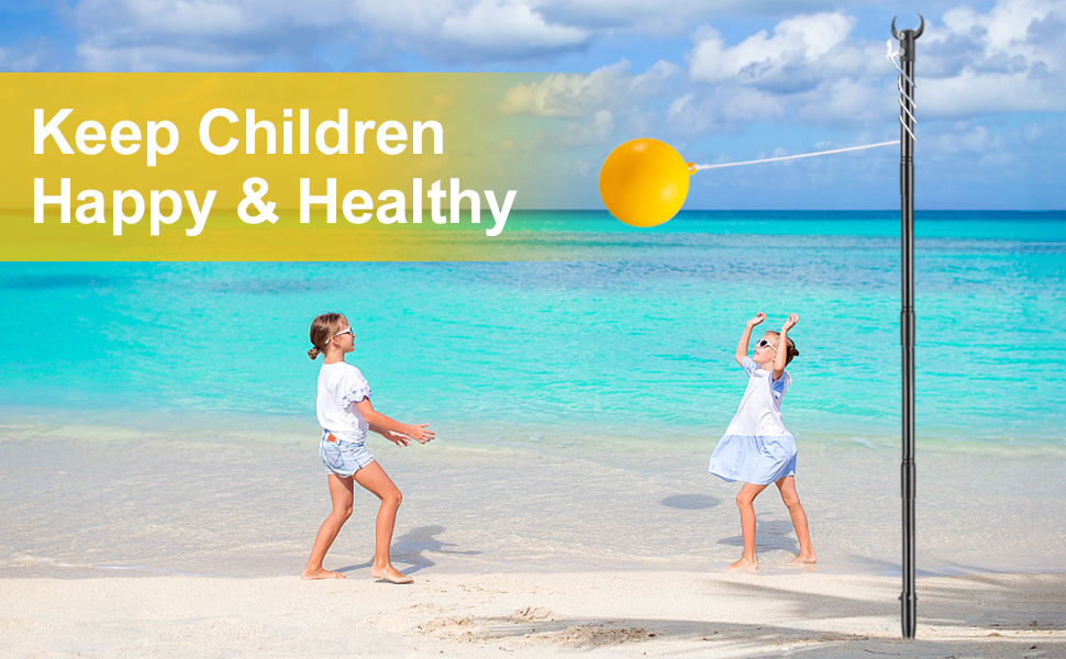 Tetherball Set with Base Heavy Duty Tetherball Set Ball and Rope and Pole 9.3FT