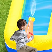 SL2514, Wellfuntime, blow up water slide for backyard, water cannon