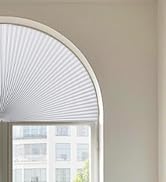 Grandekor 2 Pack No Drill Arch Window Shades 24" X 48" Blackout Cordless Honeycomb Blinds for Hal...