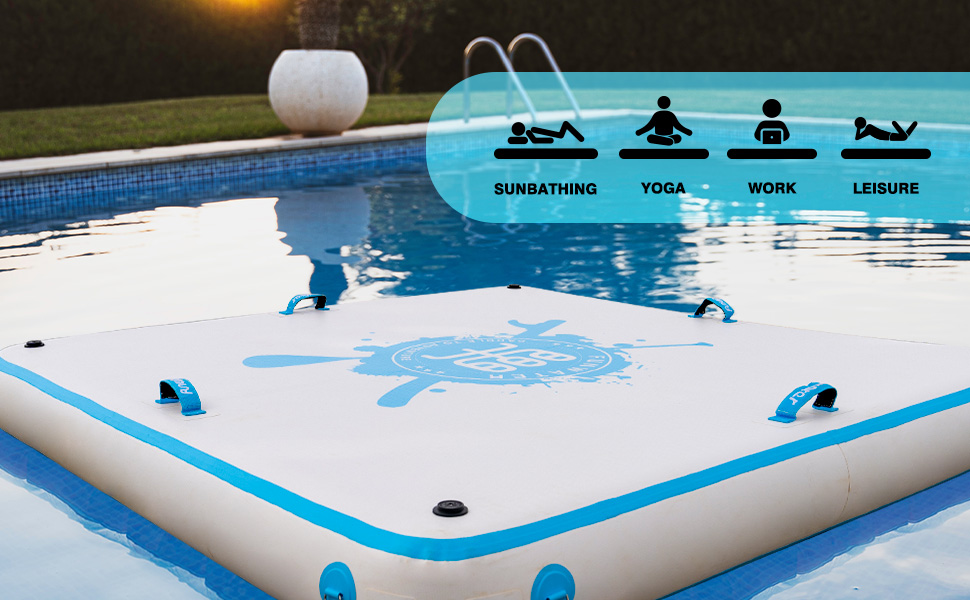 FunWater Inflatable Floating Dock Family Friendly Inflatable Dock Platform 6.5x6.5ft