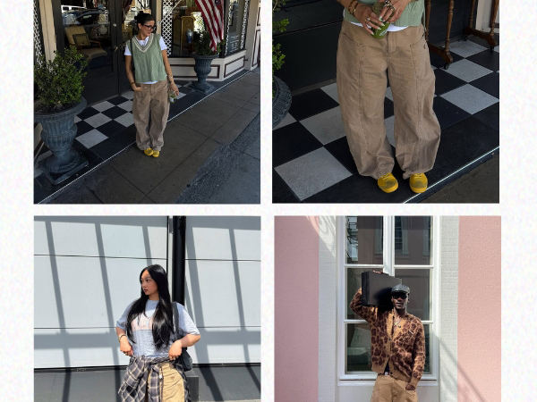 Aelfric Eden Baseball Chain Baggy Barrel Pants for Women Men