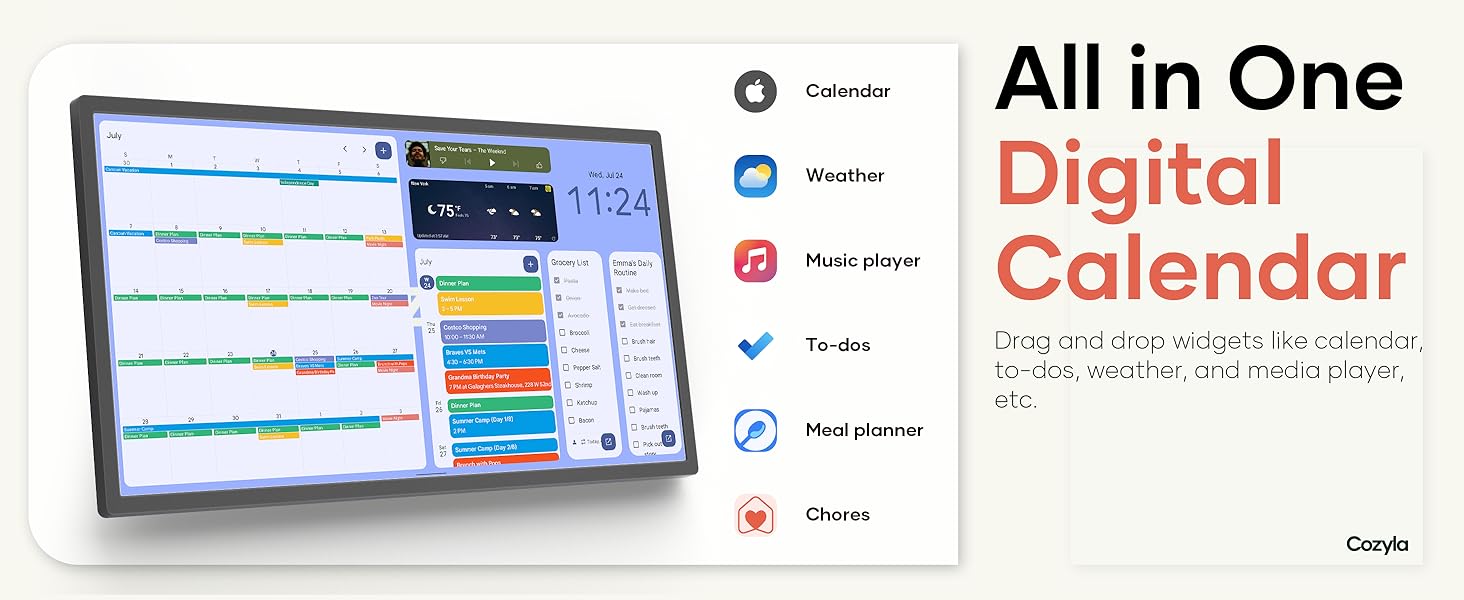 Amazon com: Cozyla Calendar  32 Inch Digital Calendar Wall Touch Screen Amazon com: Cozyla Calendar  32 Inch Digital Calendar Wall Touch Screen