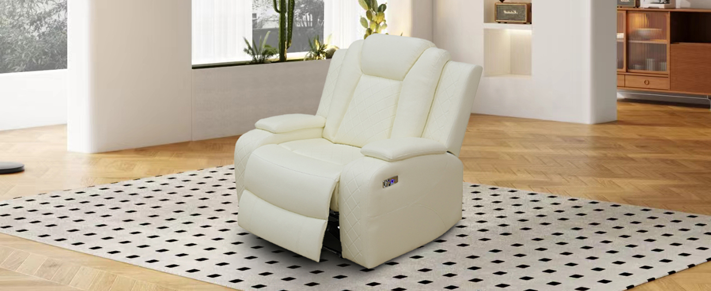 GEBADOL Power Recliner Sofa Set with LED Lights, Living