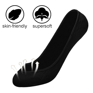 YouGa Invisible Socks Women - 3/6 Pairs No Show Ladies Non Slip Ankle Cotton Socks for Sneaker Loafers 18 Non Slip Ankle Bamboo Socks