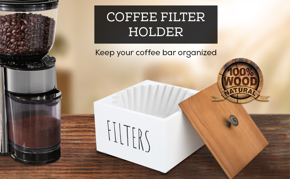 Bliss by Home Farmhouse Rustic Coffee Filter Holder Basket