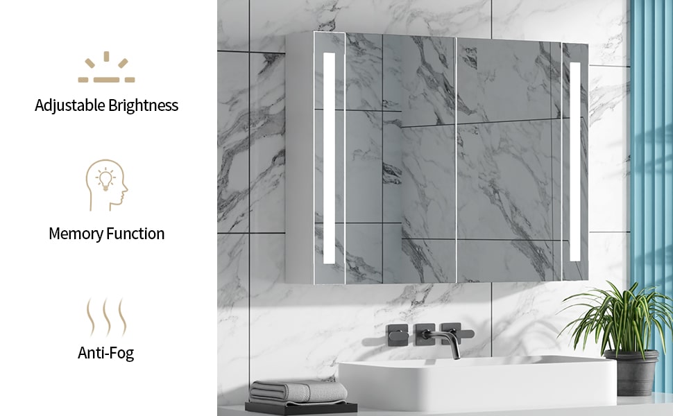 LALAHOO Medicine for Bathroom with Mirror, 22" x