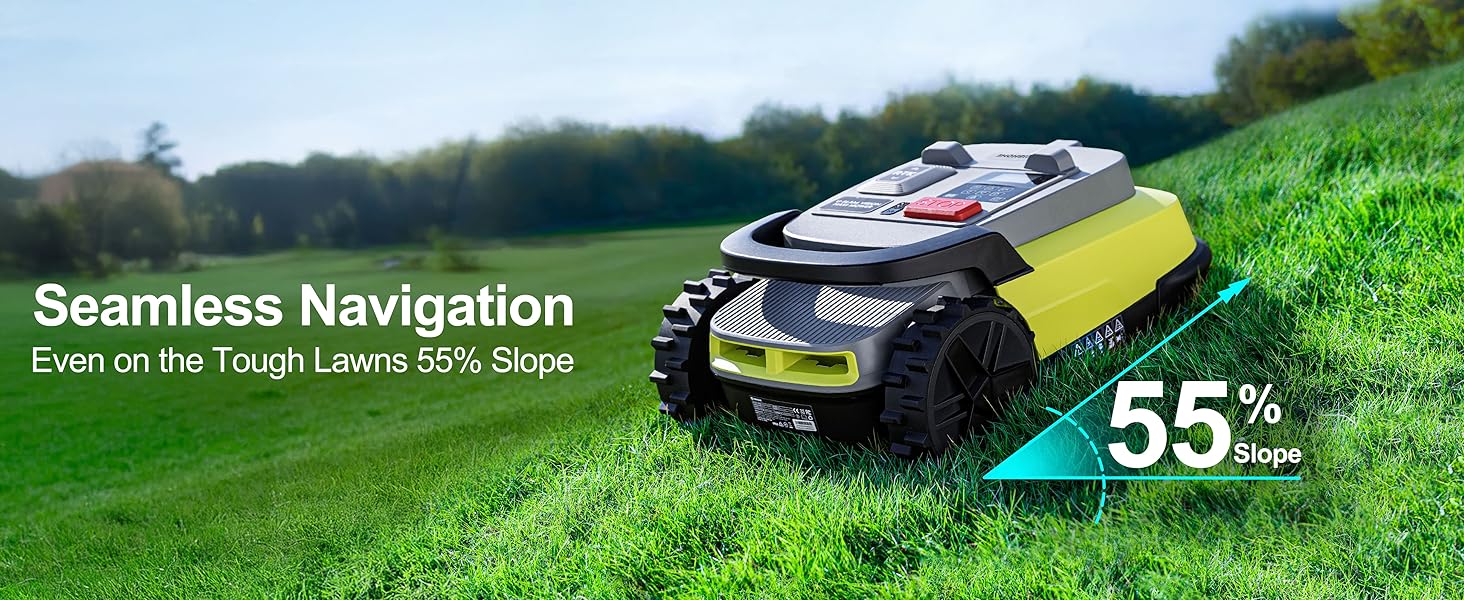 Robot cortacésped automático 55% Slop