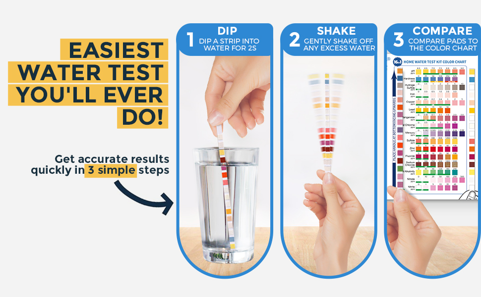 17 in 1 Home Drinking Water Testing Kit 104 Strips Tap and Well Water Test Kit, Easy to Test