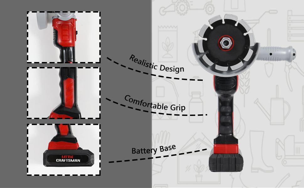 Kids Mini Angle Grinder Toy Tool Set, Pretend Play Series Outside Construction Work