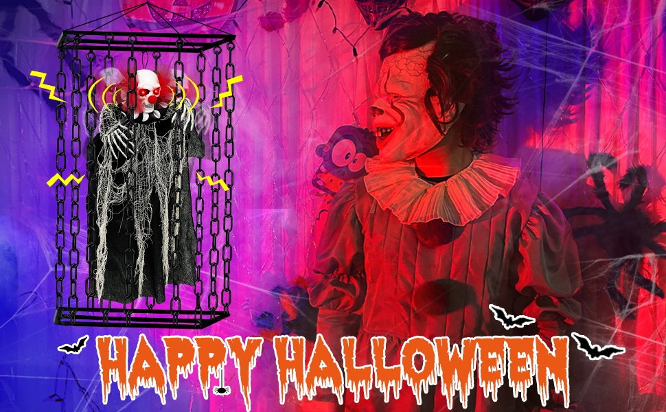 [ Sound Activated ] Scary Animatronics Skeleton Clown