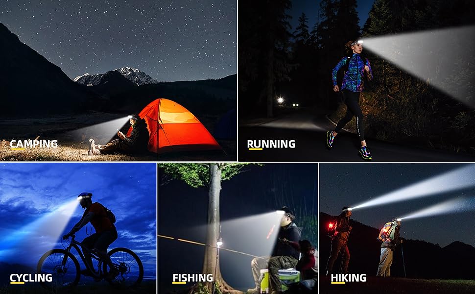 camping running cycling fishing hiking headlamp gear