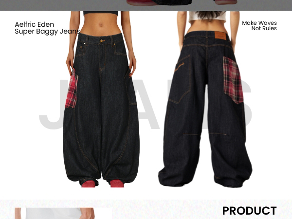 Aelfric Eden Super Baggy Barrel Jeans Wide Leg Denim Trouser