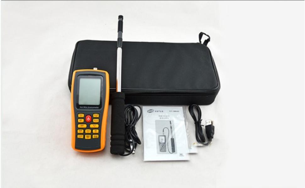 Digital Anemometer, LCD Portable Digital Hot Wire Wind