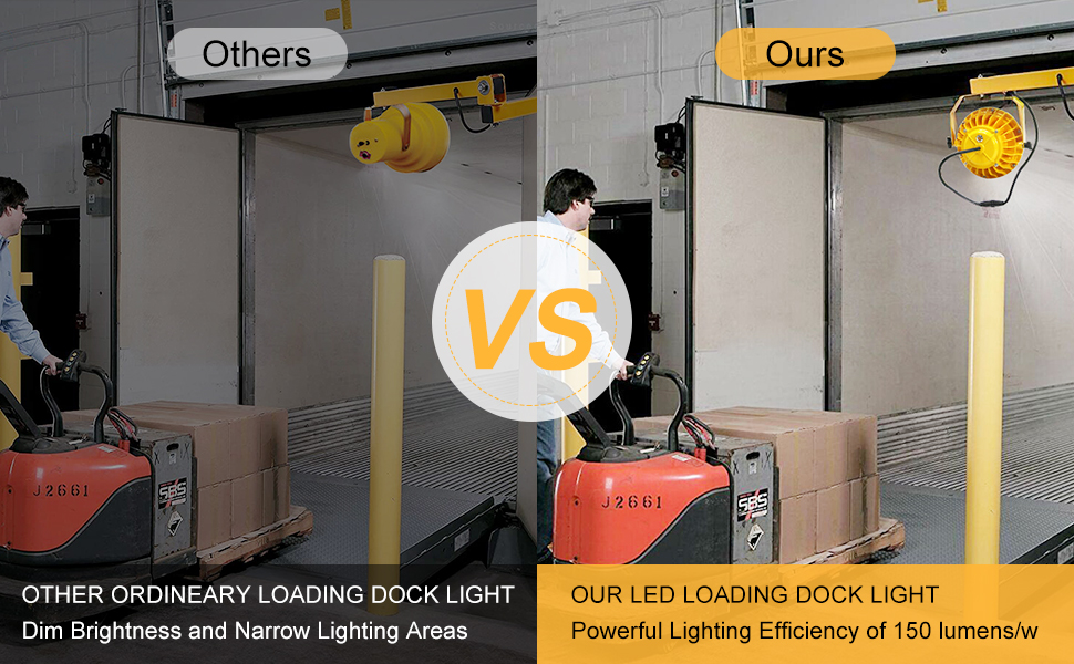 G GJIA 60W 6600LM LED Loading Dock Lights with 40'' Swing Folding