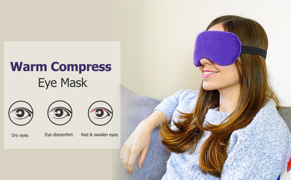 Heated Eye Mask, Moist Heat Eye Compress Microwave Warm Eye