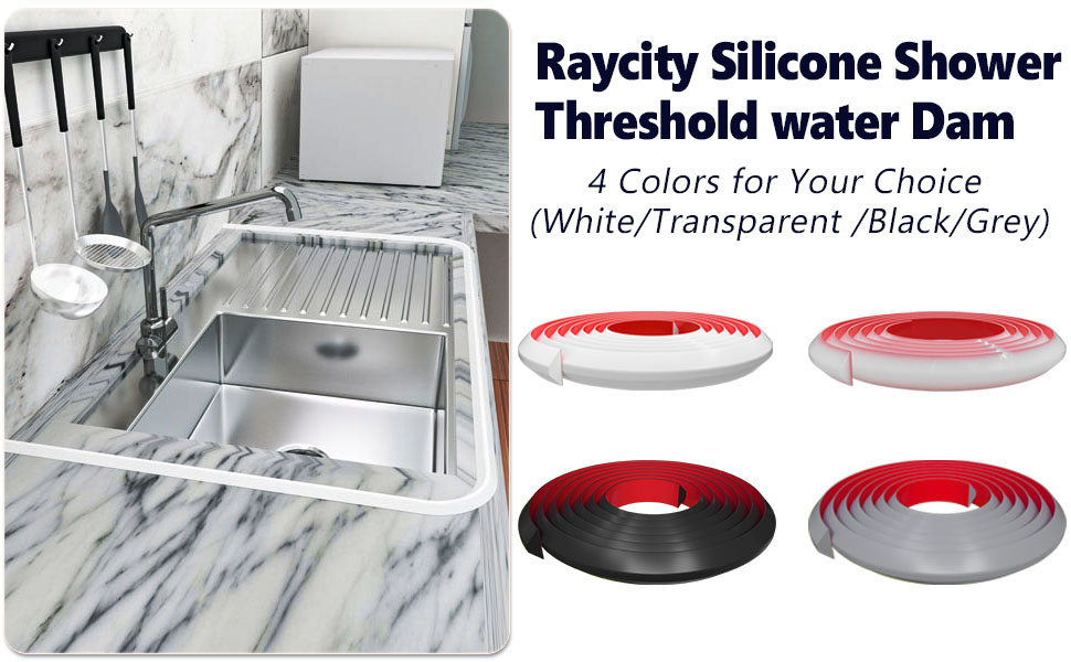 Raycity Shower Threshold Water Dam Barrier,Shower Door and Kitchen