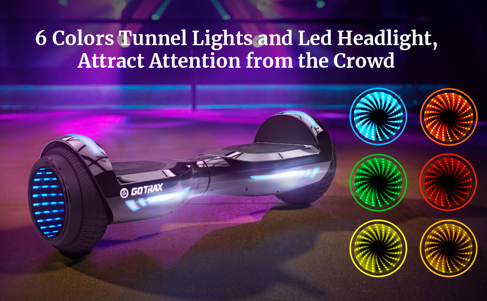 Gotrax Glide PRO Hoverboard with LED 6.5" Wheels and Music Speaker, Max