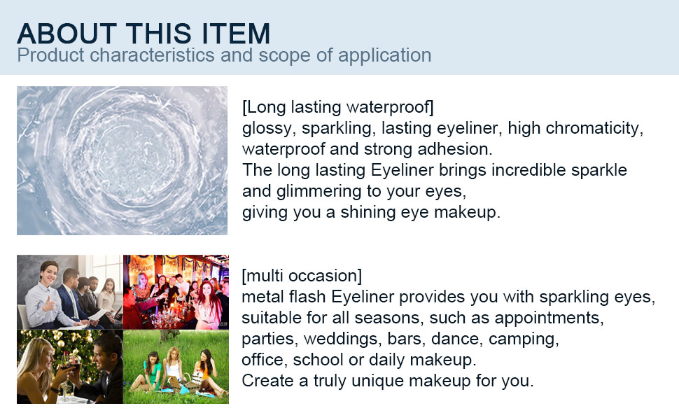 8 Colors Glitter Eyeliner Liquid Makeup Set 