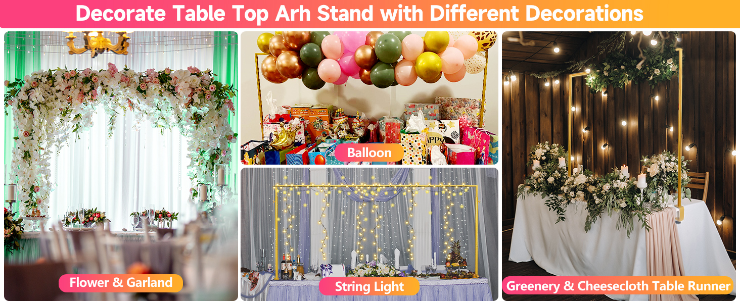 table bar for hanging flowers, table rods with clamps