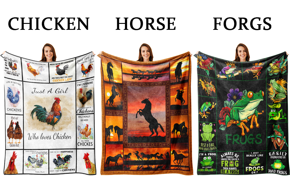 Just A Girl Who Loves Chickens Throw Blanket Soft Farm