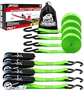 XSTRAP STANDARD Ratchet Tie Down Straps 4 Pk 10 Ft- 300 Lbs Load Cap- 900 Lbs Break Strength-Carg...